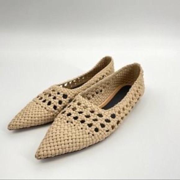 Zara TRF limited edition open work ballet flats 🌾  Sz39 (8 US) - Picture 7 of 12
